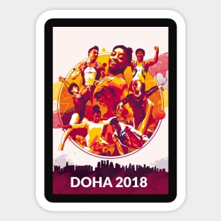 Doha 2018 Action Poster Sticker